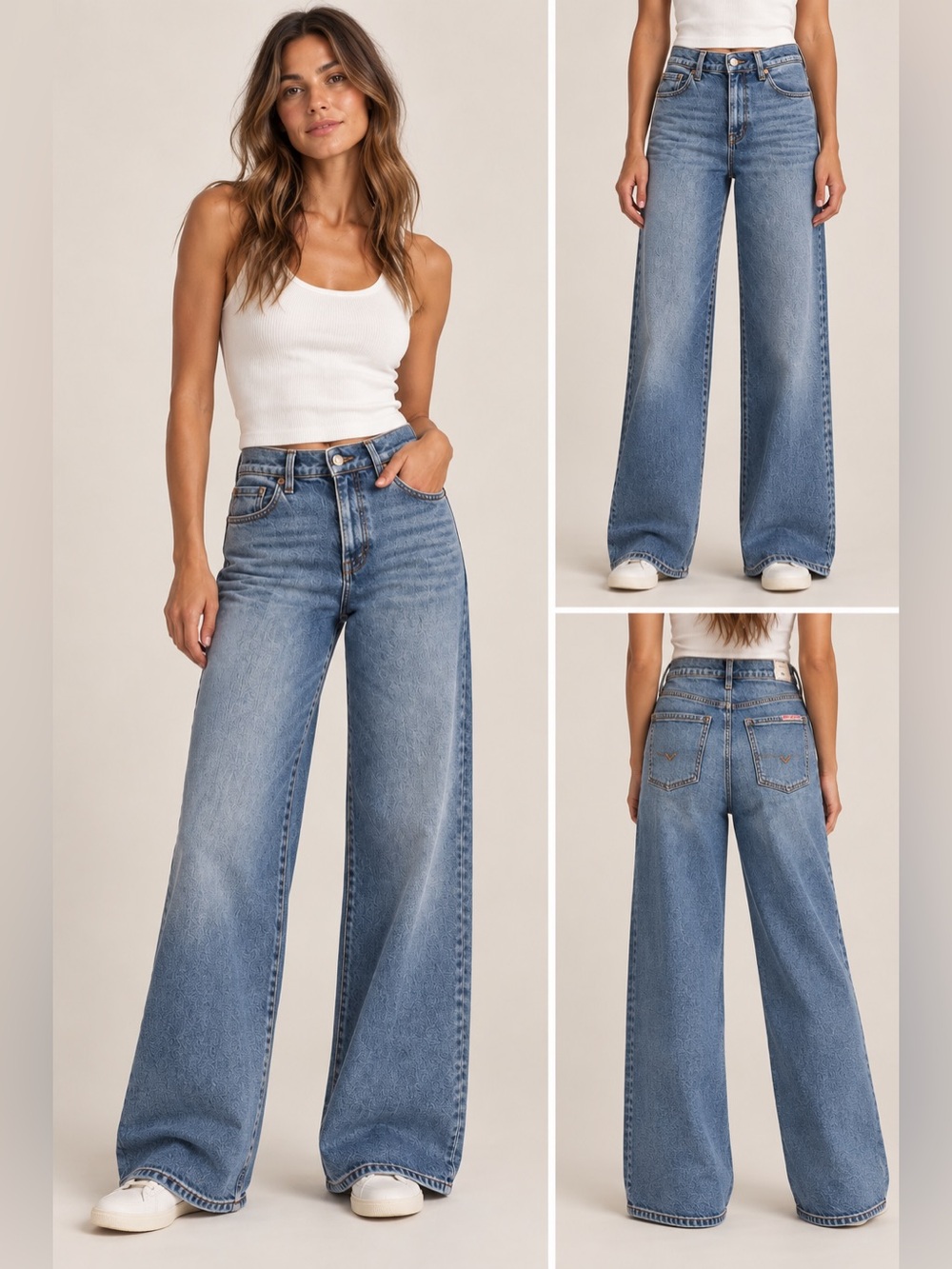 Hudson Jolene Jeans Wide-Leg High Rise Jeans - Light Blue Wash